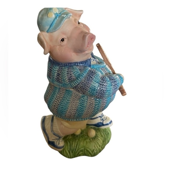 Fits & Floyd vintage pig playing tennis cookie candy jar - Picture 1 of 7